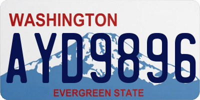 WA license plate AYD9896