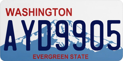 WA license plate AYD9905