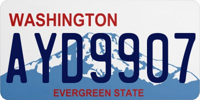 WA license plate AYD9907