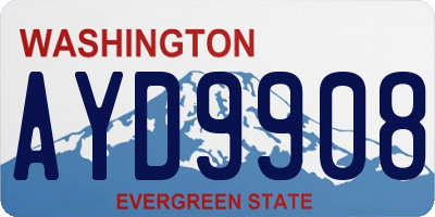 WA license plate AYD9908