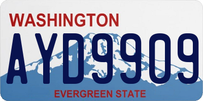 WA license plate AYD9909