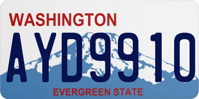 WA license plate AYD9910