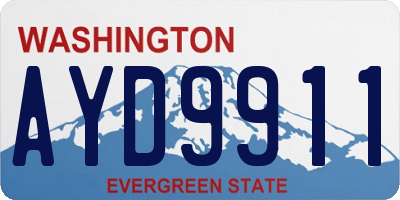 WA license plate AYD9911