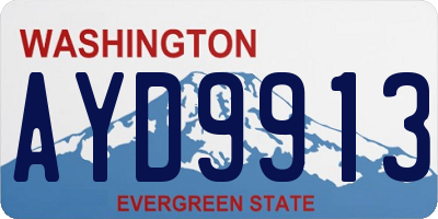 WA license plate AYD9913