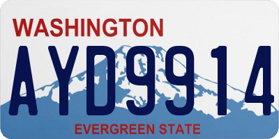 WA license plate AYD9914