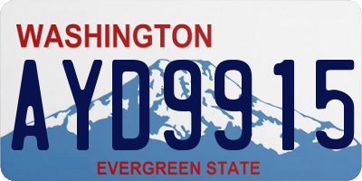 WA license plate AYD9915
