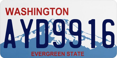 WA license plate AYD9916
