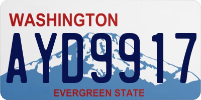 WA license plate AYD9917