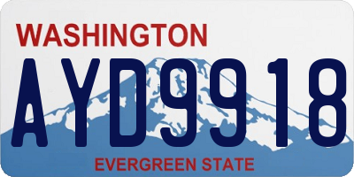 WA license plate AYD9918
