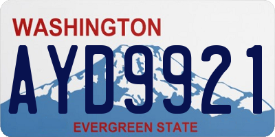 WA license plate AYD9921