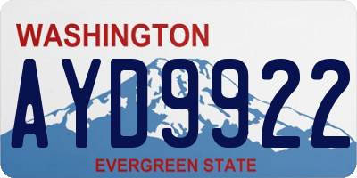WA license plate AYD9922
