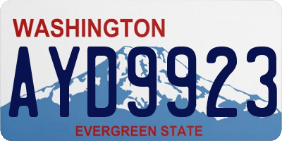 WA license plate AYD9923