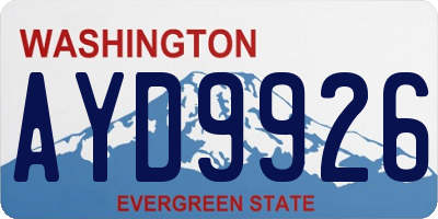 WA license plate AYD9926