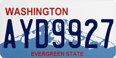 WA license plate AYD9927