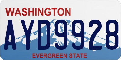 WA license plate AYD9928