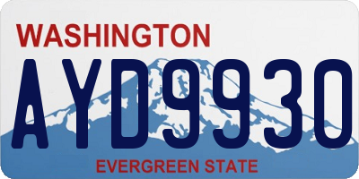 WA license plate AYD9930