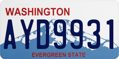 WA license plate AYD9931