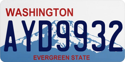 WA license plate AYD9932