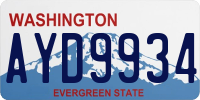 WA license plate AYD9934