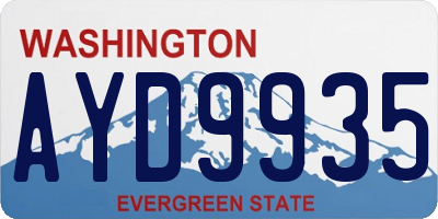 WA license plate AYD9935