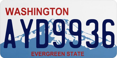 WA license plate AYD9936