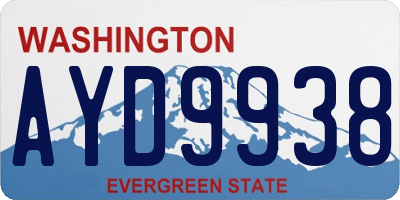 WA license plate AYD9938