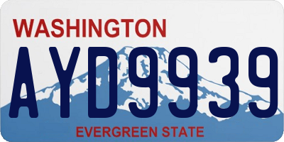 WA license plate AYD9939