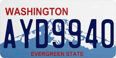 WA license plate AYD9940