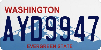 WA license plate AYD9947