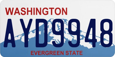 WA license plate AYD9948