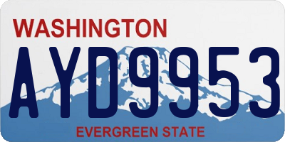 WA license plate AYD9953