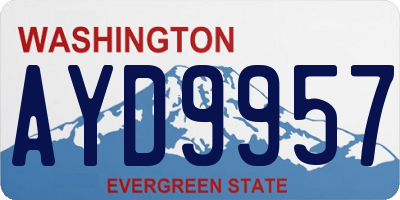 WA license plate AYD9957