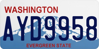 WA license plate AYD9958
