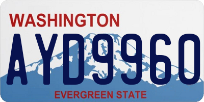 WA license plate AYD9960