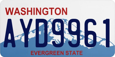 WA license plate AYD9961