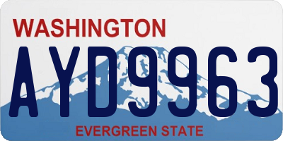 WA license plate AYD9963
