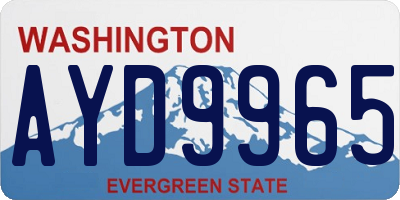 WA license plate AYD9965