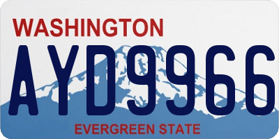 WA license plate AYD9966