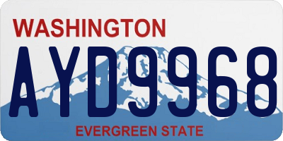 WA license plate AYD9968