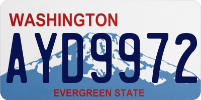WA license plate AYD9972