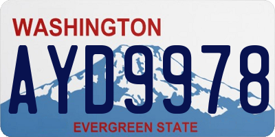 WA license plate AYD9978