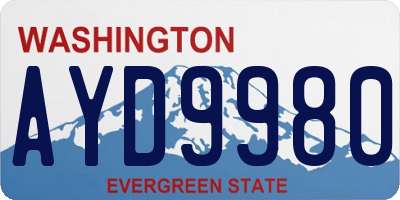 WA license plate AYD9980