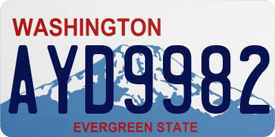 WA license plate AYD9982