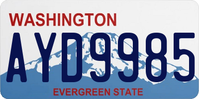 WA license plate AYD9985