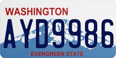 WA license plate AYD9986