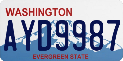 WA license plate AYD9987