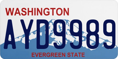 WA license plate AYD9989
