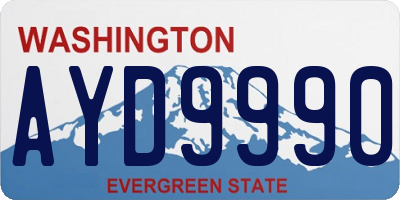 WA license plate AYD9990