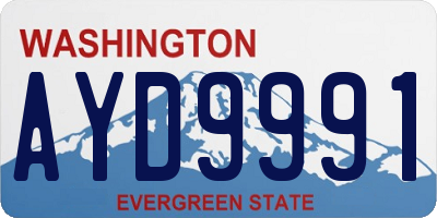 WA license plate AYD9991