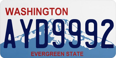 WA license plate AYD9992